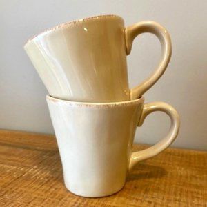 Pier 1 Earthenware Mug in Tan Set of 2